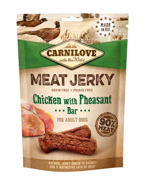 Carnilove® Σνακ για Σκύλους Meat Jerky Κοτόπουλο με Φασιανό (μπάρα)