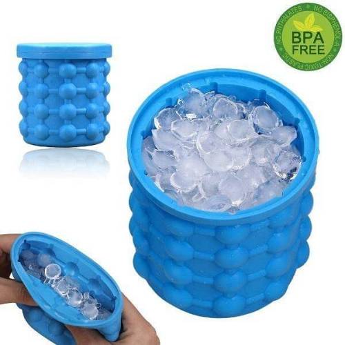 Ice cube maker Genie. Φτιάχνει εύκολα παγάκια. Παγοκύστη. Σαμπανιέρα. 3 σε 1. Σιλικόνης.