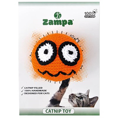 Παιχνίδι γάτας γεμιστό με Catnip χειροποίητο Knitted Angry face. Zampa.