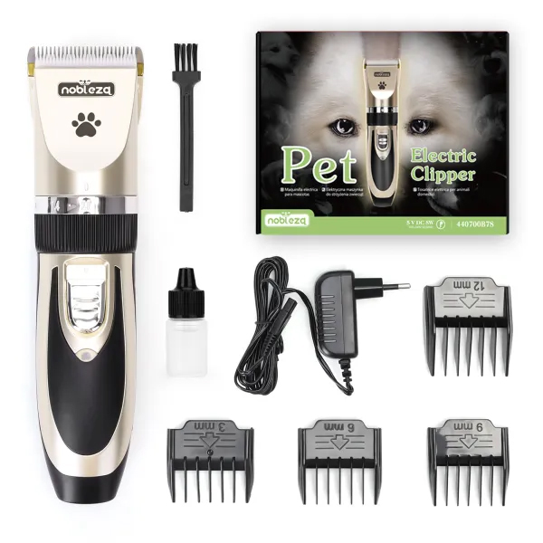 Nobleza Pet Electric Clipper. Κουρευτική μηχανή για σκύλους και γάτες με 4 χτένες 17.6x4.5x4.2cm