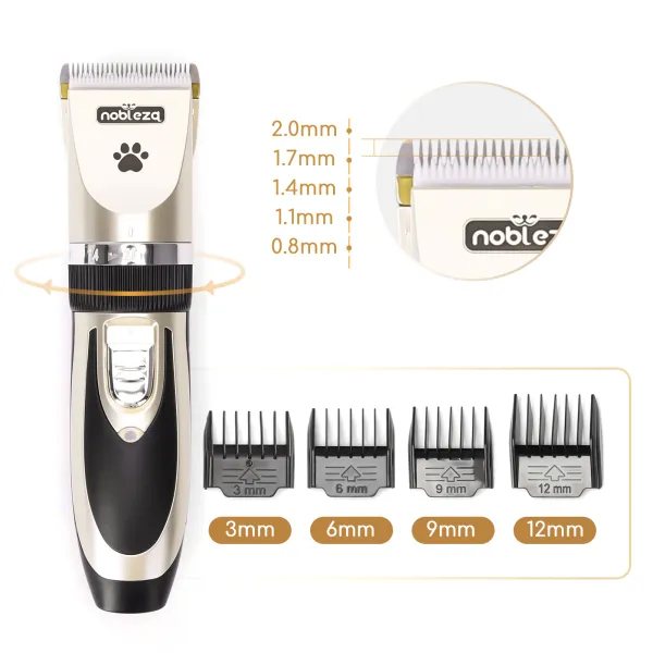 Nobleza Pet Electric Clipper. Κουρευτική μηχανή για σκύλους και γάτες με 4 χτένες 17.6x4.5x4.2cm