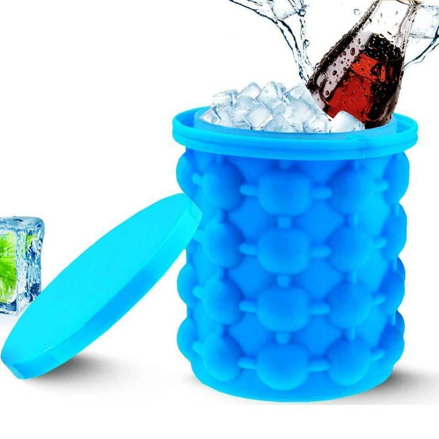 Ice cube maker Genie. Φτιάχνει εύκολα παγάκια. Παγοκύστη. Σαμπανιέρα. 3 σε 1. Σιλικόνης.