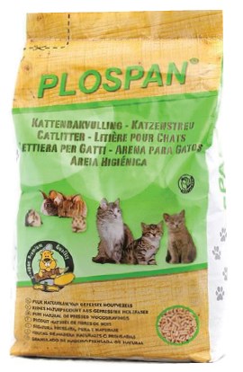 Υπόστρωμα Plospan Pellets 10ltr. για γάτες και τρωκτικά. Φυσικό προϊόν υψηλής απορροφητικότητας.