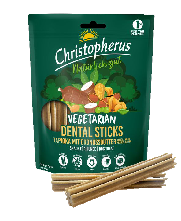 Christopherus® Dog Dental Stick Vegetarian Tapioca with Peanut Butter